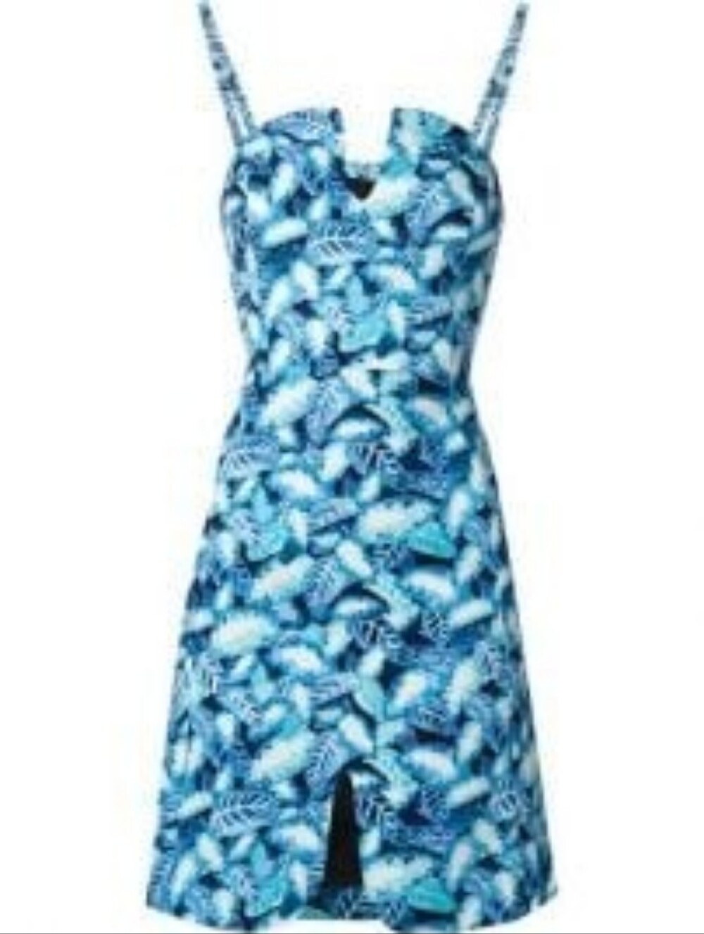 NWT Opening Ceremony Blue Leaf-Print Fitted Dress Size 2